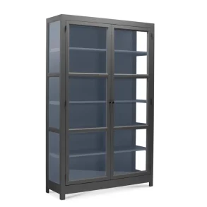 LIVINGOODIES VITRINSKAB CARLINGTON MELLEM M�RKEGR�/BL� - 100