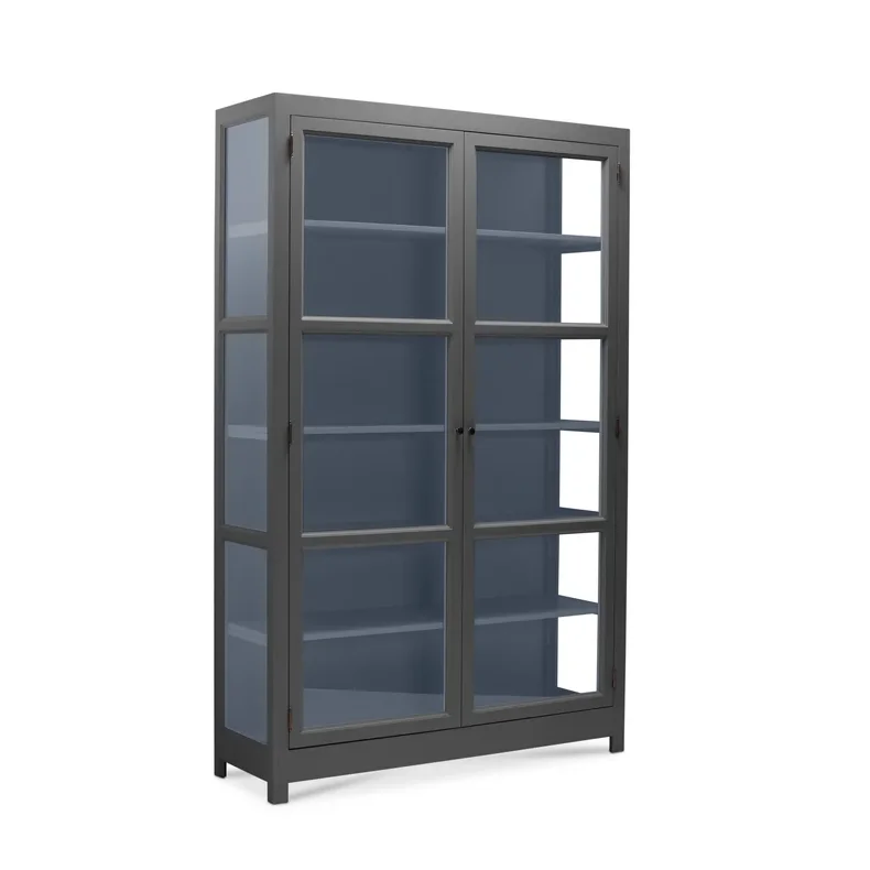 LIVINGOODIES VITRINSKAB CARLINGTON MELLEM M�RKEGR�/BL� - 100