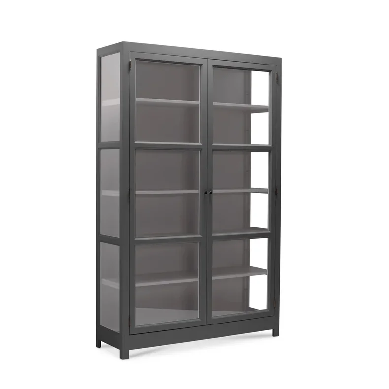 LIVINGOODIES VITRINSKAB CARLINGTON MELLEM M�RKEGR�/GR�BRUN - 100