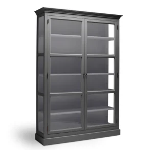 LIVINGOODIES H�J VITRINSKAB CARLINGTON STOR M�RKEGR�/BL�GR� - 145