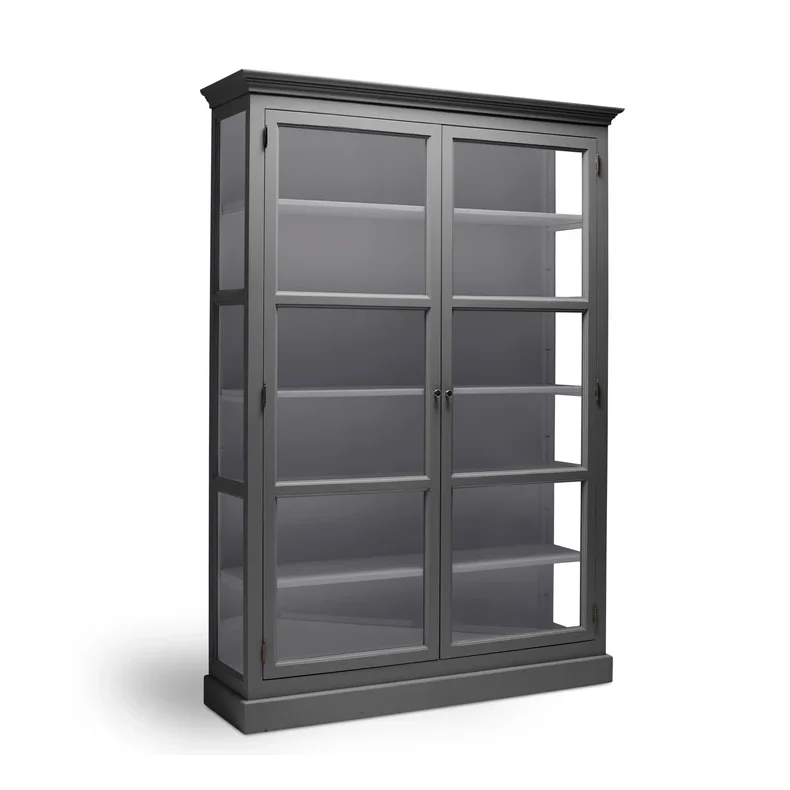 LIVINGOODIES H�J VITRINSKAB CARLINGTON STOR M�RKEGR�/BL�GR� - 145