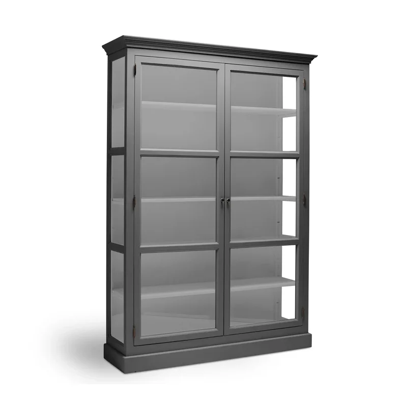 LIVINGOODIES H�J VITRINSKAB CARLINGTON STOR M�RKEGR�/LYSEGR� - 145