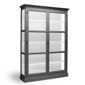 LIVINGOODIES H�J VITRINSKAB CARLINGTON STOR M�RKEGR�/HVID - 145