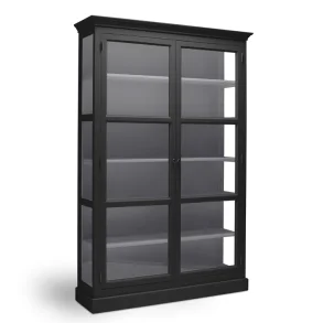 LIVINGOODIES H�J VITRINSKAB CARLINGTON MEDIUM SORT/BL�GR� - 145