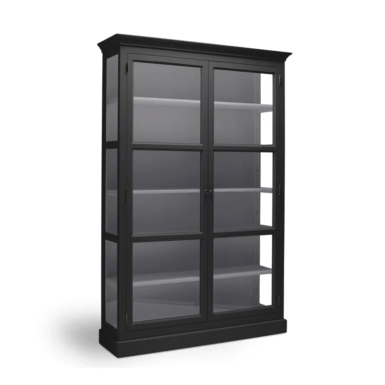 LIVINGOODIES H�J VITRINSKAB CARLINGTON MEDIUM SORT/BL�GR� - 145
