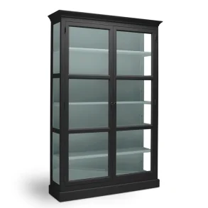 LIVINGOODIES H�J VITRINSKAB CARLINGTON MEDIUM SORT/GR�N - 145