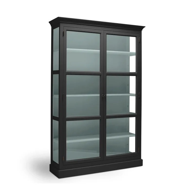 LIVINGOODIES H�J VITRINSKAB CARLINGTON MEDIUM SORT/GR�N - 145
