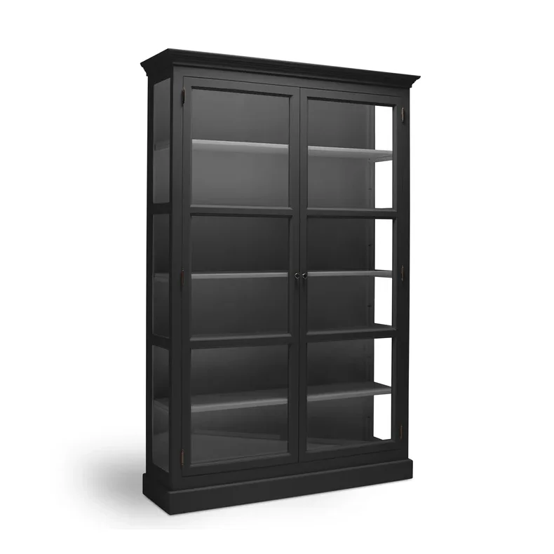 LIVINGOODIES H�J VITRINSKAB CARLINGTON MEDIUM SORT/M�RKEGR�- 145