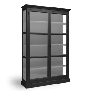 LIVINGOODIES H�J VITRINSKAB CARLINGTON MEDIUM SORT/GR� - 145