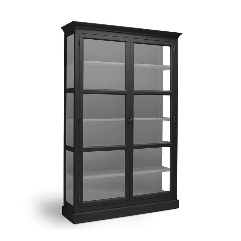 LIVINGOODIES H�J VITRINSKAB CARLINGTON MEDIUM SORT/GR� - 145