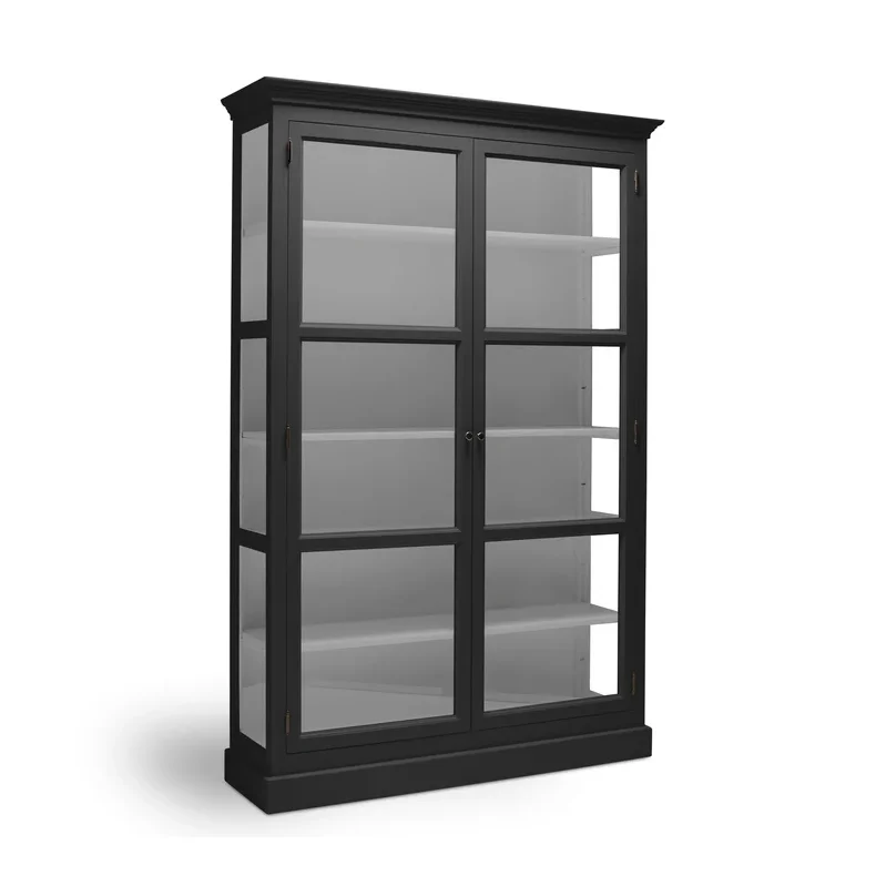 LIVINGOODIES H�J VITRINSKAB CARLINGTON MEDIUM SORT/LYSEGR� - 145