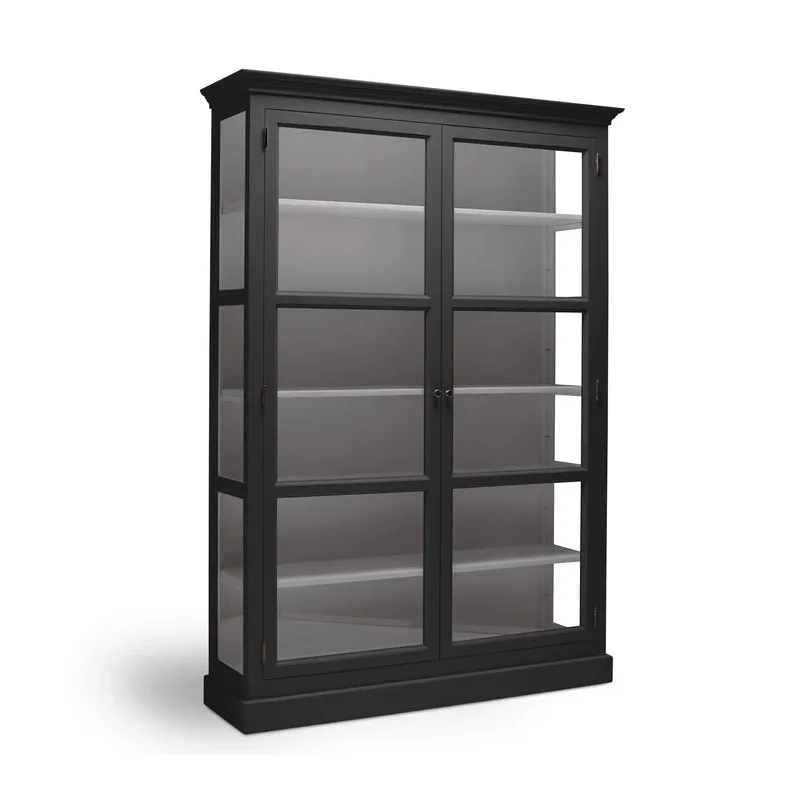 LIVINGOODIES STORT VITRINSKAB CARLINGTON ORIGINAL SORT/GR�BRUN - 145