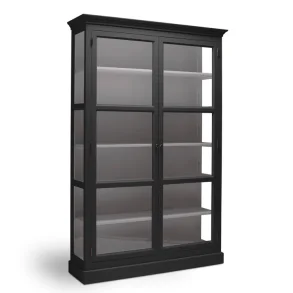 LIVINGOODIES H�J VITRINSKAB CARLINGTON MEDIUM SORT/GR�BRUN - 145