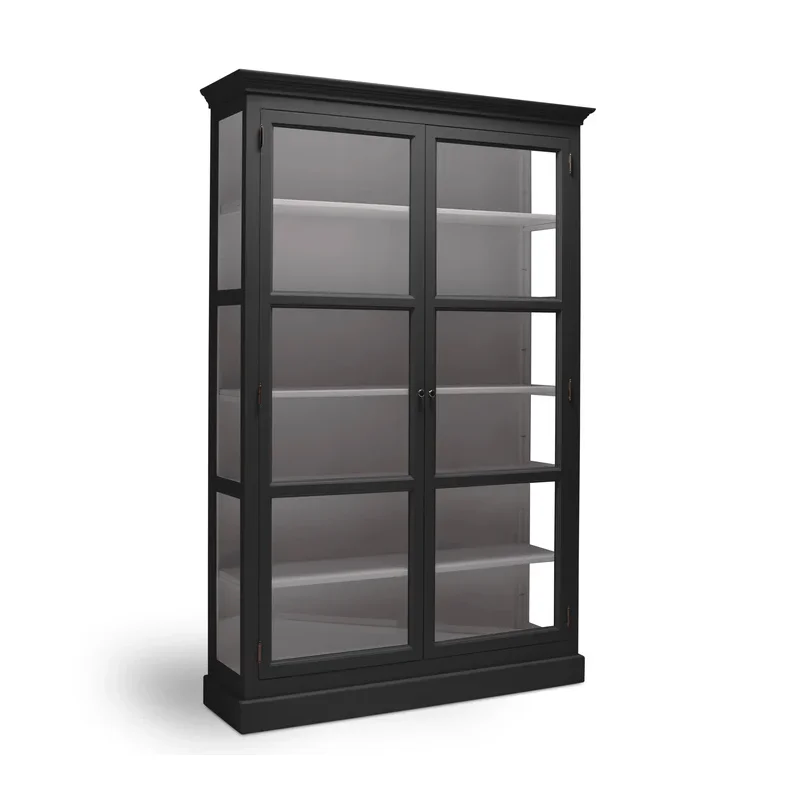 LIVINGOODIES H�J VITRINSKAB CARLINGTON MEDIUM SORT/GR�BRUN - 145