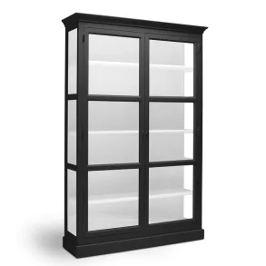 LIVINGOODIES H�J VITRINSKAB CARLINGTON MEDIUM SORT/HVID - 145