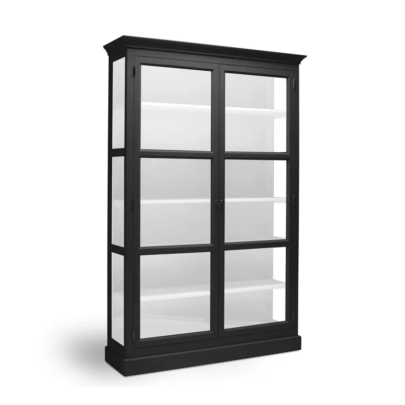 LIVINGOODIES H�J VITRINSKAB CARLINGTON MEDIUM SORT/HVID - 145