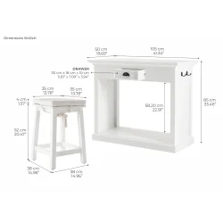 NOVASOLO HALIFAX KLASSISK HVID K�KKENBORD S�T - 105