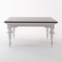 NOVASOLO PROVENCE ACCENT HVID PATINERET &amp; DYB BRUN KVADRATISK SOFABORD - 100