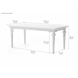 NOVASOLO PROVENCE KLASSISK HVID SPISEBORD - 200