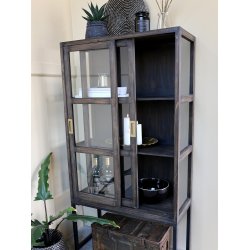CHIC ANTIQUE VITRINESKAB M/SKYDELGER - 161