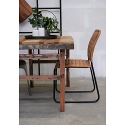 TRADEMARK LIVING KENN STOL M/BRUN L�DER - 84