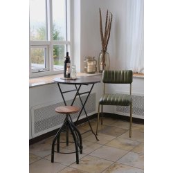 TRADEMARK LIVING DINER STOL M/L�DER GR�N - 78