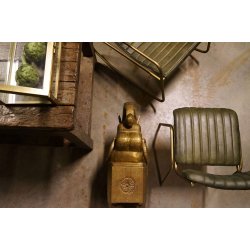 TRADEMARK LIVING DINER STOL M/L�DER GR�N - 78