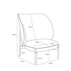 H�BSCH AREA LOUNGESTOL PETROL - 85
