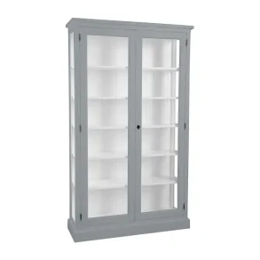LIVINGOODIES H�J VITRINSKAB HONFLEUR BL�GR�/HVID - 120