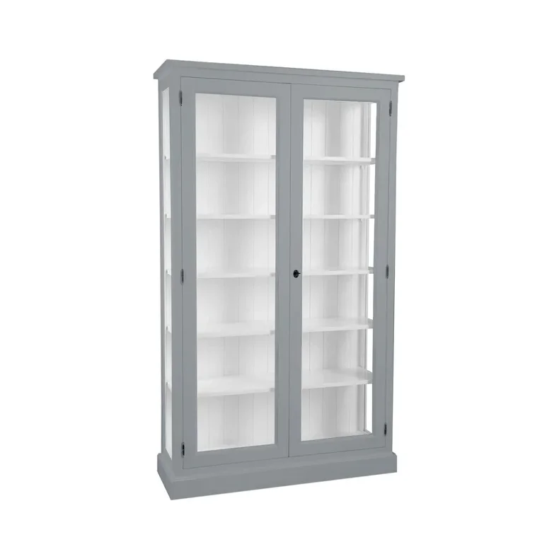 LIVINGOODIES H�J VITRINSKAB HONFLEUR BL�GR�/HVID - 120