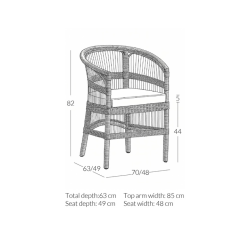 TINE K HOME COMO STOL POLYRATTAN INKL HYNDE NATUR  - 82