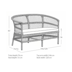 TINE K HOME COMO LOUNGESOFA POLYRATTAN NATUR INKL HYNDE - 82