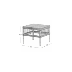 TINE K HOME COMO LOUNGEBORD POLYRATTAN NATUR - 40