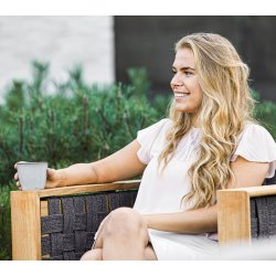 CANE-LINE ANGLE LOUNGESTOL - TEAK 80