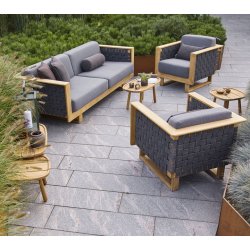 CANE-LINE ANGLE LOUNGESTOL - TEAK 80