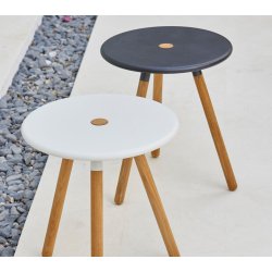 CANE-LINE AREA TABURET/SIDEBORD - LAVE GREY ALUMINIUM 47