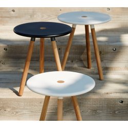 CANE-LINE AREA TABURET/SIDEBORD - LAVE GREY ALUMINIUM 47