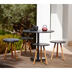 CANE-LINE AREA TABURET/SIDEBORD - LAVE GREY ALUMINIUM 47