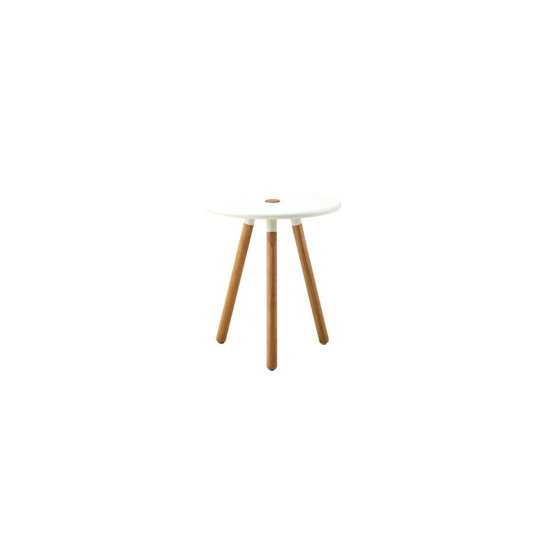 CANE-LINE AREA TABURET/SIDEBORD - WHITE ALUMINIUM 47