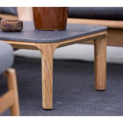 CANE-LINE ASPECT SOFABORD M/ SORT BORDPLADE - TEAK 120