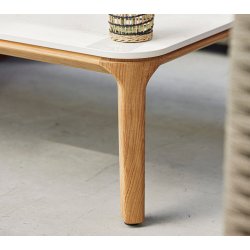 CANE-LINE ASPECT SOFABORD M/ SORT BORDPLADE - TEAK 120