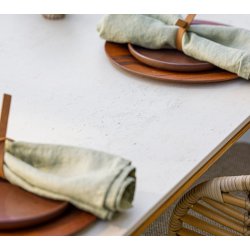 CANE-LINE ASPECT SPISEBORD M/TRAVERTINE LOOK  BORDPLADE - TEAK 280