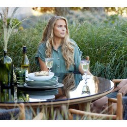 CANE-LINE ASPECT SPISEBORD M/ GR BORDPLADE - TEAK 144