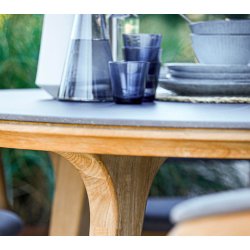 CANE-LINE ASPECT SPISEBORD M/ GLAS BORDPLADE - TEAK 144