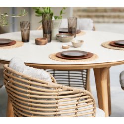 CANE-LINE ASPECT SPISEBORD M/ SORT BORDPLADE - TEAK 144