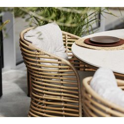 CANE-LINE ASPECT SPISEBORD M/TRAVERTINE LOOK BORDPLADE - TEAK 144