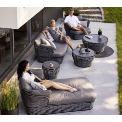 CANE-LINE BASKET LOUNGESTOL - GRAPHITE WEAVE 110