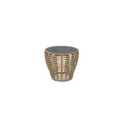 CANE-LINE BASKET LILLE SOFABORD M/ SORT BORDPLADE - NATURAL WEAVE 50