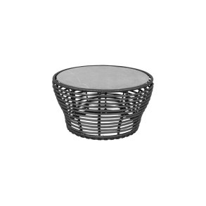 CANE-LINE BASKET MEDIUM SOFABORD M/ GR BORDPLADE - GRAPHITE WEAVE 75