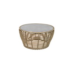 CANE-LINE BASKET MEDIUM SOFABORD M/ GR BORDPLADE - NATURAL WEAVE 75